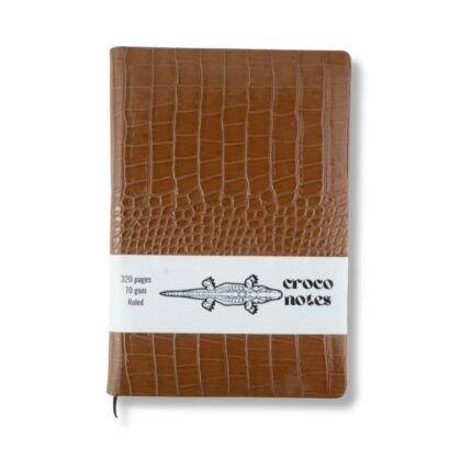 Croco Notes Journal – Ruled Notebook with Stylish Crocodile-Embossed Cover | 70 gsm Paper | Nile Stationeries