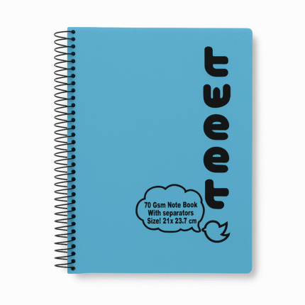 Tweet Spiral Notebook – A4 Size (21x29.7 cm) – Multi-Subject Notebook – 3 / 4 / 5 / 6 Subjects – 120 to 240 Ruled Pages – Color-Coded Dividers – Durable Spiral Binding
