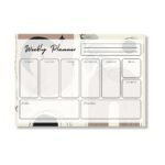 Weekly Undated B5 Desk Planner Pad, 52 Tear-Off Sheets-Boho
