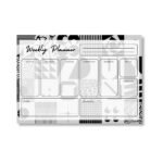 Weekly Undated B5 Desk Planner Pad, 52 Tear-Off Sheets-Black