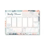 Weekly Undated B5 Desk Planner Pad, 52 Tear-Off Sheets-Flowers