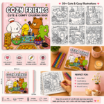 COZY FRIENDS Cute & Comfy Coloring Book - Image 2