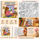 COZY DAY Cute & Comfy Coloring Book Spiral - Image 2