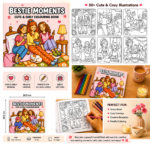 COZY BESTIE MOMENTS Cute & Comfy Coloring Book - Image 4