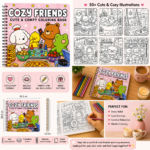 COZY FRIENDS Cute & Comfy Coloring Book Spiral - Image 2