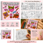 Cozy BESTIE MOMENTS Cute & Comfy Coloring Book Spiral - Image 4