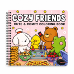 COZY FRIENDS Cute & Comfy Coloring Book Spiral